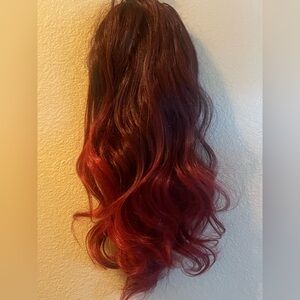 Red Ombre Wavy Hair Extension